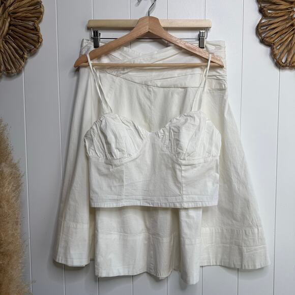 Free People set co-ord crop top and midi skirt pleated matching set boho Large - Picture 9 of 12